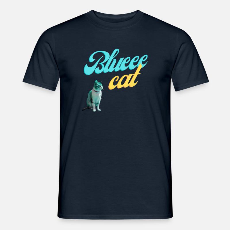 Blueee Katze - Männer T-Shirt - Navy