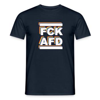 FCK AFD Rainbow - Männer T-Shirt - Navy - Vorne - AI Model Male 178 light (178cm)