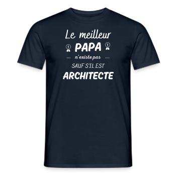 le meilleur papa n'existe pas sauf si architecte - T-shirt homme - marine - Devant - AI Model Male 178 light (178cm)