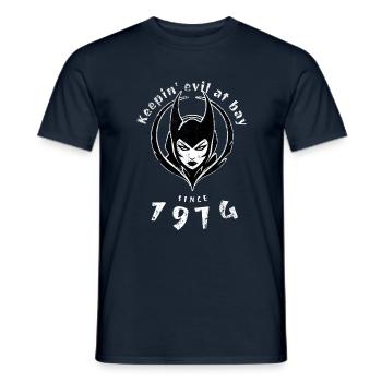 50th Birthday Keepin evil at bay since 1974 - Men's T-Shirt - navy - Front - AI Model Male 178 light (178cm)