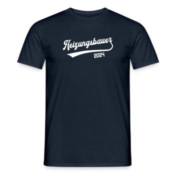 Heizungsbauer 2024 Ausbildung Prüfung Klimatechnik - Männer T-Shirt - Navy - Vorne - AI Model Male 178 light (178cm)