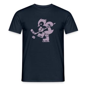 Pinguin Eishockey Minimalistische Spieler - Männer T-Shirt - Navy - Vorne - AI Model Male 178 light (178cm)