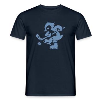 Pinguin Eishockey Minimalistische Spieler - Männer T-Shirt - Navy - Vorne - AI Model Male 178 light (178cm)