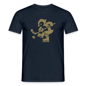 Pinguin Eishockey Minimalistische Spieler - Männer T-Shirt - Navy - Vorne - AI Model Male 178 light (178cm)