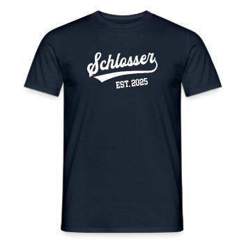 Schlosser 2025 Ausbildung Beruf Schlosserei Azubi - Männer T-Shirt - Navy - Vorne - AI Model Male 178 light (178cm)