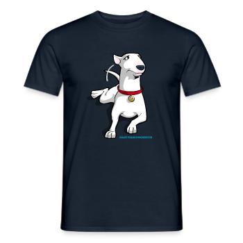 Bull Terrier Cartoon Dog - Men's T-Shirt - navy - Front - AI Model Male 178 light (178cm)