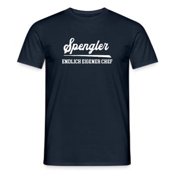 Spengler Endlich Eigener Chef Spenglerei Meister - Männer T-Shirt - Navy - Vorne - AI Model Male 178 light (178cm)