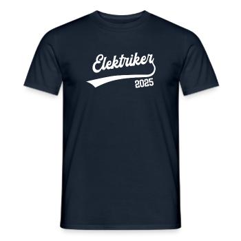 Elektriker 2025 Ausbildung Beruf Elektrik Lehre - Männer T-Shirt - Navy - Vorne - AI Model Male 178 light (178cm)