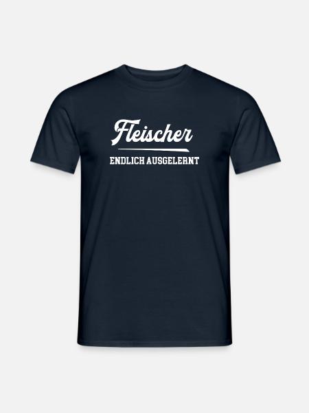 Fleischer Endlich Ausgelernt Lehrling Azubi Lehre - Männer T-Shirt - Navy