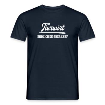 Tierwirt Endlich Eigener Chef Tierzucht Bauer - Männer T-Shirt - Navy - Vorne - AI Model Male 178 light (178cm)