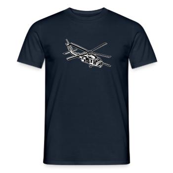 Helicopter / helicopter 01_black white - Men's T-Shirt - navy - Front - AI Model Male 178 light (178cm)