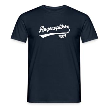 Augenoptiker 2024 Ausbildung Prüfung Optiker - Männer T-Shirt - Navy - Vorne - AI Model Male 178 light (178cm)