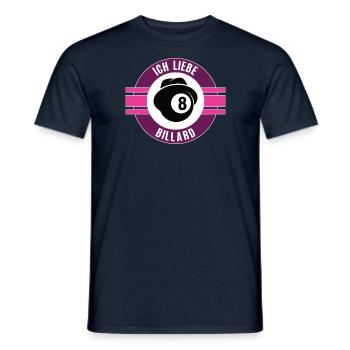 Ich Liebe Billard Billardspieler Billardspielerin - Männer T-Shirt - Navy - Vorne - AI Model Male 178 light (178cm)