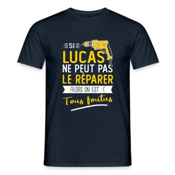 Si Lucas ne peut pas le réparer on est foutus - T-shirt homme - marine - Devant - AI Model Male 178 light (178cm)