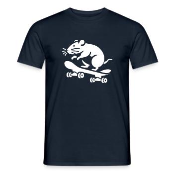 souris skateboard skater silhouette minimaliste - T-shirt homme - marine - Devant - AI Model Male 178 light (178cm)