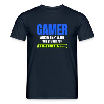 Gamer werden nicht älter, sie Leveln - Männer T-Shirt - Navy - Vorne - AI Model Male 178 light (178cm)