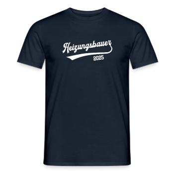 Heizungsbauer 2025 Ausbildung Beruf Heizungsbau - Männer T-Shirt - Navy - Vorne - AI Model Male 178 light (178cm)
