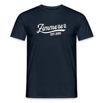 Zimmerer 2025 Ausbildung Prüfung Zimmerei Azubi - Männer T-Shirt - Navy - Vorne - AI Model Male 178 light (178cm)