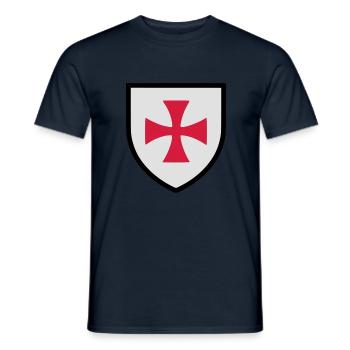 Blason croix de Malte (K) - T-shirt homme - marine - Devant - AI Model Male 178 light (178cm)