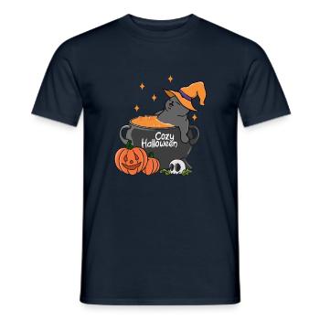 Cozy Halloween - Men's T-Shirt - navy - Front - AI Model Male 178 light (178cm)
