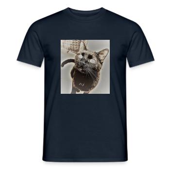Black Cat - Männer T-Shirt - Navy - Vorne - AI Model Male 178 light (178cm)