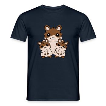 Happy Hamster Family Kids - T-shirt homme - marine - Devant - AI Model Male 178 light (178cm)
