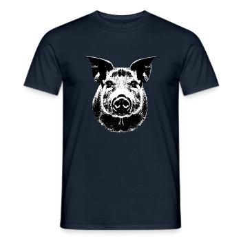 pig sweet pigs pigs animal animals 13 - Men's T-Shirt - navy - Front - AI Model Male 178 light (178cm)