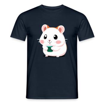 Mignon Cartoon Hamster Love Pet 3 - T-shirt homme - marine - Devant - AI Model Male 178 light (178cm)