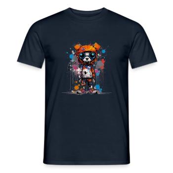 Paws & Reflect: Eine kunstvolle Hundekreation - Männer T-Shirt - Navy - Vorne - AI Model Male 178 light (178cm)