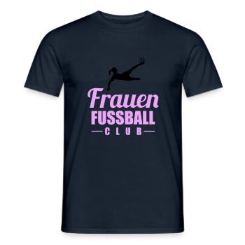 frauen fußball - Männer T-Shirt - Navy - Vorne - AI Model Male 178 light (178cm)