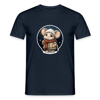 Winter mice - Men's T-Shirt - navy - Front - AI Model Male 178 light (178cm)