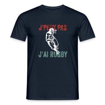 J'peux pas j'ai rugby - T-shirt homme - marine - Devant - AI Model Male 178 light (178cm)