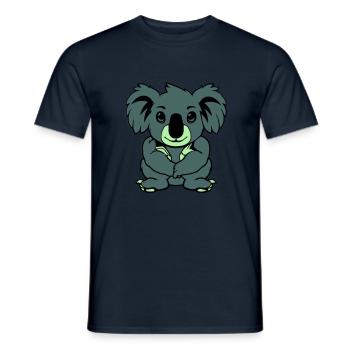 Koala Ours Bande Dessinée Animal - T-shirt homme - marine - Devant - AI Model Male 178 light (178cm)