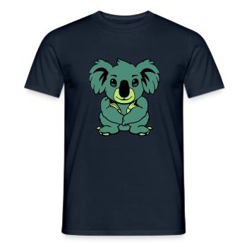 Koala Ours Bande Dessinée Animal - T-shirt homme - marine - Devant - AI Model Male 178 light (178cm)