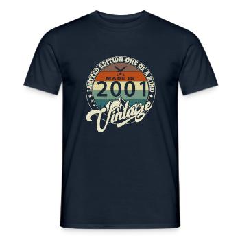 Vintage 2001 meilleur de 2001 - annif 24 ans - T-shirt homme - marine - Devant - AI Model Male 178 light (178cm)
