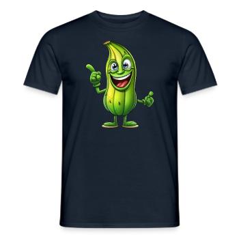 Green Alien Cucumber Man: Cosmic Snack - Men's T-Shirt - navy - Front - AI Model Male 178 light (178cm)