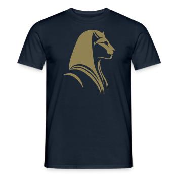 Chat Egypte Pharaon Silhouette - T-shirt homme - marine - Devant - AI Model Male 178 light (178cm)