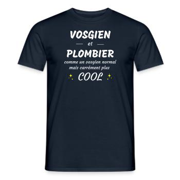 vosgien et plombier vosgien plus cool - T-shirt homme - marine - Devant - AI Model Male 178 light (178cm)