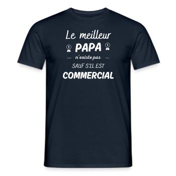le meilleur papa n existe pas sauf si commercial - T-shirt homme - marine - Devant - AI Model Male 178 light (178cm)
