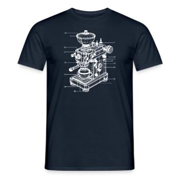 geometrisches Drahtgitterdesign für Kaffeemaschinen - Männer T-Shirt - Navy - Vorne - AI Model Male 178 light (178cm)