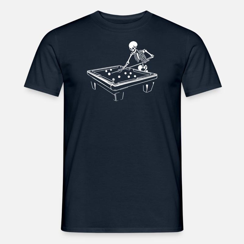Skeleton spielt Billard - Männer T-Shirt - Navy