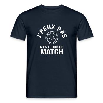 handball je peux pas c est match handball - T-shirt homme - marine - Devant - AI Model Male 178 light (178cm)