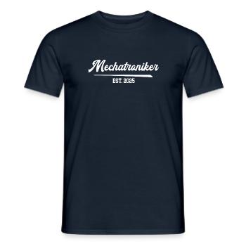 Mechatroniker 2025 Mechaniker Lehre Ausbildung KFZ - Männer T-Shirt - Navy - Vorne - AI Model Male 178 light (178cm)