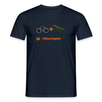 vélociraptor - T-shirt homme - marine - Devant - AI Model Male 178 light (178cm)