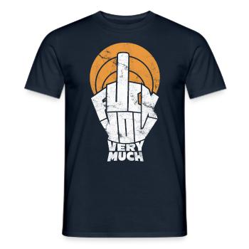 Fuck You Very Much - Finger Signal Raised - Men's T-Shirt - navy - Front - AI Model Male 178 light (178cm)