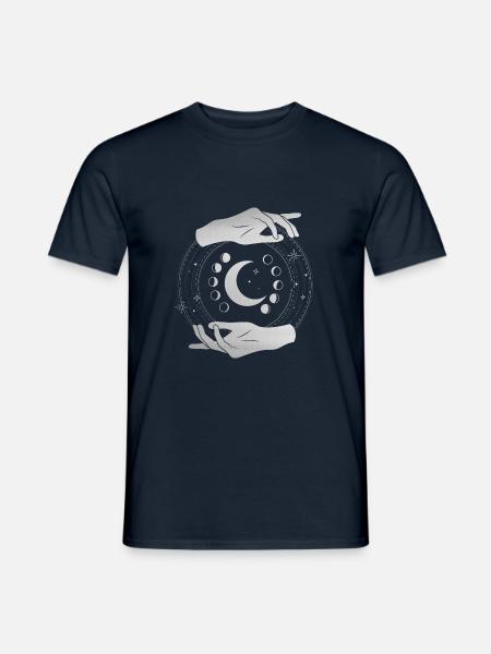 Mondphasen mit silbernen Händen, spirituelle Magie - Männer T-Shirt - Navy