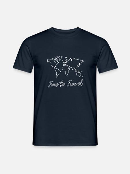 Reisen Reisender Fernweh Shirt Weltkarte Geschenk - Männer T-Shirt - Navy