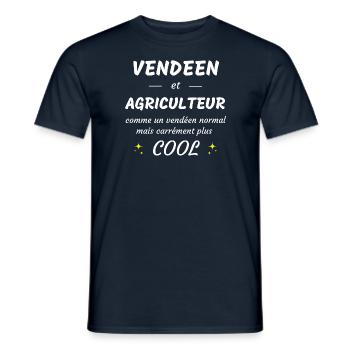 vendéen et agriculteur vendéen plus cool - T-shirt homme - marine - Devant - AI Model Male 178 light (178cm)