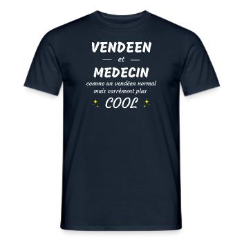 vendéen et medecin vendéen plus cool - T-shirt homme - marine - Devant - AI Model Male 178 light (178cm)