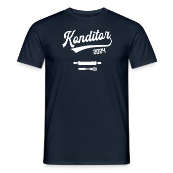 Konditor 2024 Ausbildung Prüfung Bäcker Azubi - Männer T-Shirt - Navy - Vorne - AI Model Male 178 light (178cm)